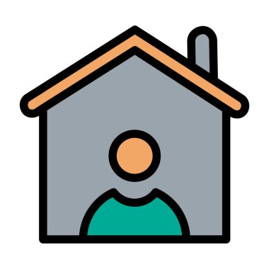 Emlak evi renk ikonu vektörü. Ev mülkiyeti tabelası. izole edilmiş sembol çizimi