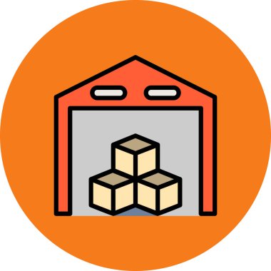 Depo. Web simgesi basit illüstrasyon