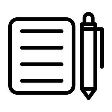 yazma vektörü ince çizgi simgesi