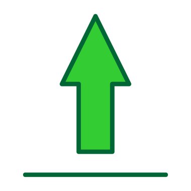 Ok işareti. Düz biçimli yeşil simge, izole.