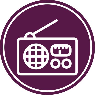 Radyo Vektörü Şekil Simgesi Tasarımı