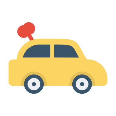 taksi vektörü düz renk simgesi