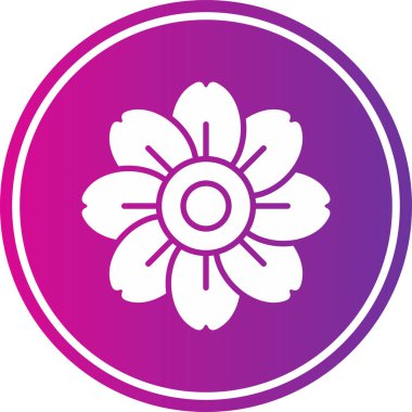 beautiful flower vector glyph icon
