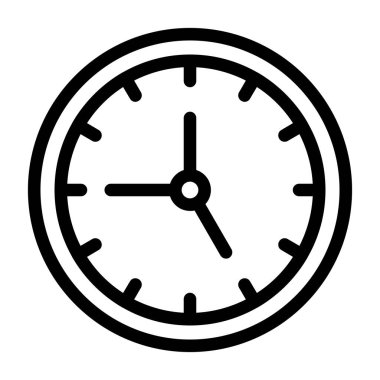 saat vektörü ince çizgi simgesi