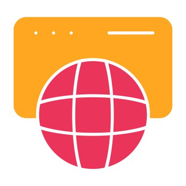 küresel web simgesi, vektör çizim