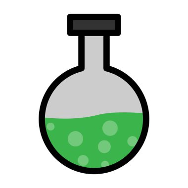 Sıvı ikonlu kimyasal matara. vektör çizimi tasarımı