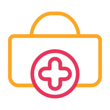 İlk yardım kiti simgesi. Vektör çizim