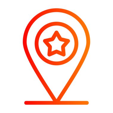 Vektör haritası işaretleyici. Yıldız simgesi. vektör illüstrasyonu