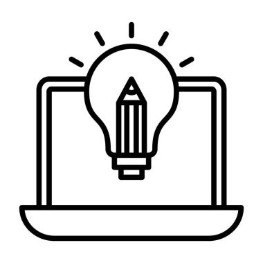 yaratıcı fikir ikonu ana hatları vektörü. yaratıcı çözüm. fikir