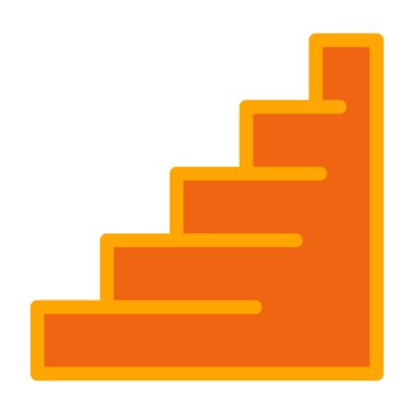 Merdiven düz vektör simgesi