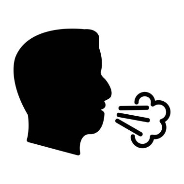 Erkek silueti ağzı açık.