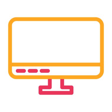 bilgisayar monitörü ikon vektör illüstrasyonu