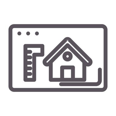 ev vektörü illüstrasyonu, satır simgesi