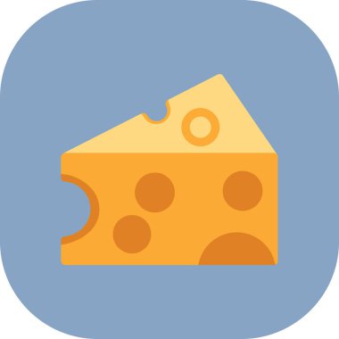 Peynir düz vektör simgesi