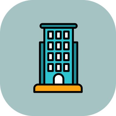 Bina. Web simgesi basit illüstrasyon