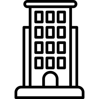 Bina. Web simgesi basit illüstrasyon