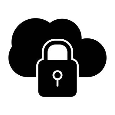 Bulut Güvenliği web simgesi, vektör illüstrasyonu