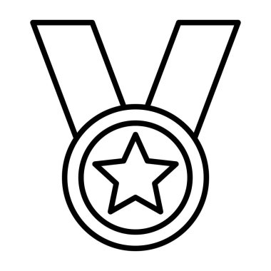 Altın madalya çizgisi simgesi, vektör