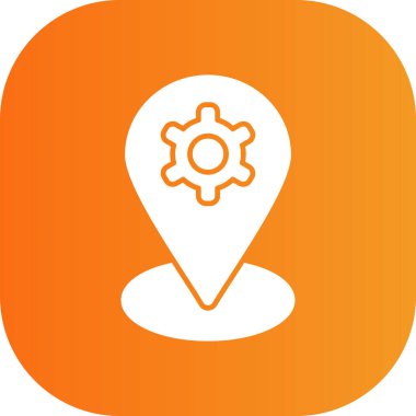 Büyüteci olan bir harita iğnesinin vektör simgesi