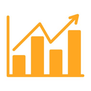 Büyüme grafik düz vektör simgesi