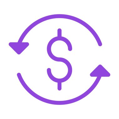 Dolar işareti vektör ince çizgi simgesi