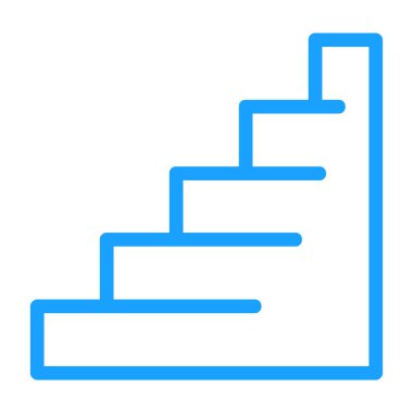 Merdiven ikonu. Web için merdiven vektör simgelerinin özet çizimi