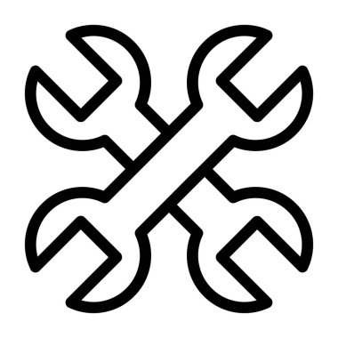 çapraz anahtar simgesi ana hat vektörü. İngiliz anahtarı. düzelt