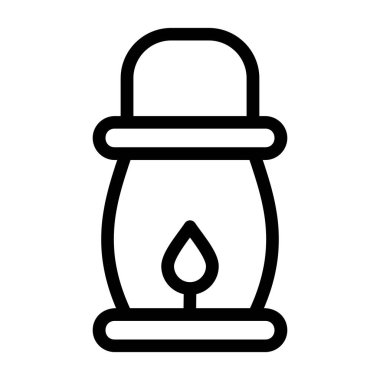 Mum simgesi vektörü. İnce çizgi işareti. İzole edilmiş kontür sembolü gösterimi