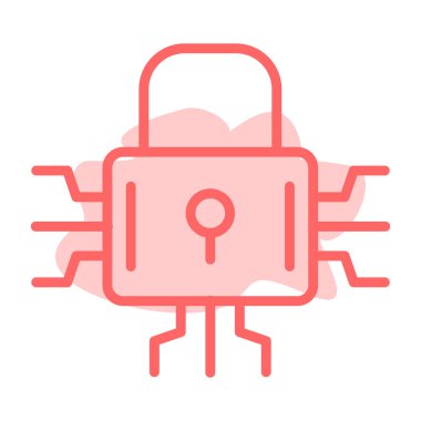 siber güvenlik yassı ikon vektör çizimi.