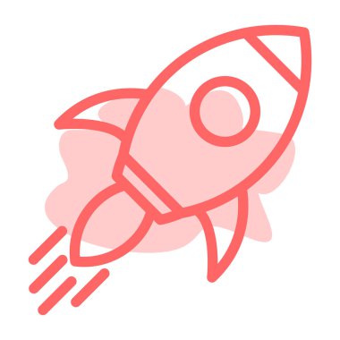 Roket. Web simgesi basit illüstrasyon