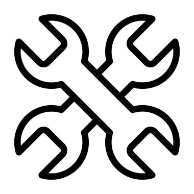 İngiliz anahtarı simgesi vektör illüstrasyonu