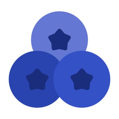 yaban mersini yassı simgesi, vektör illüstrasyonu