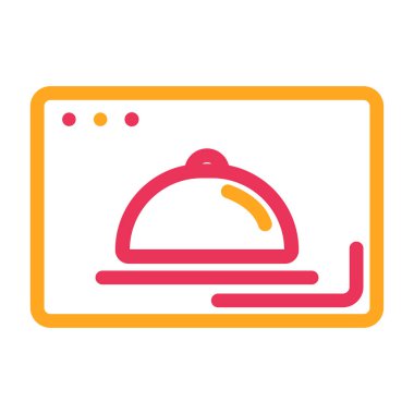 Yemek ve yemek yassı vektör simgesi. restoran menüsü