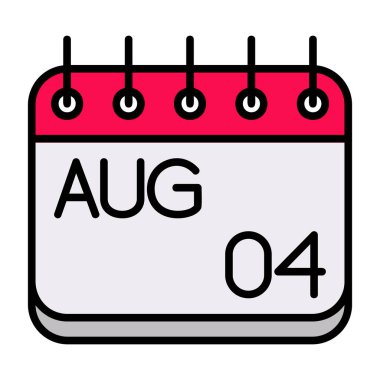 Ağustos takvim simgesi tasarım