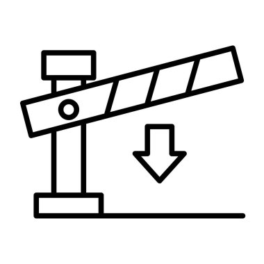 İnşaat vinci ve merdiven ikonu. çizgi çizimi tasarımı.