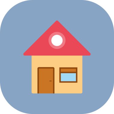 bina düz simgesi, vektör, illüstrasyon