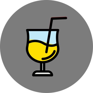 Kokteyl ikonu. Vektör illüstrasyonu