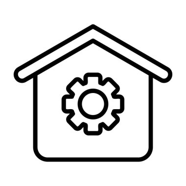 ev vektörü ince çizgi simgesi