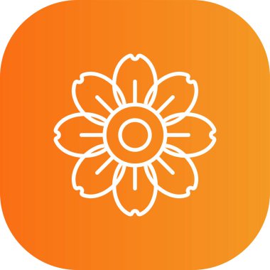 güzel çiçek vektörü glyglyph simgesi