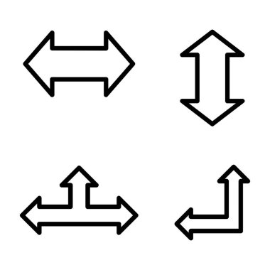Beyaz üzerinde izole edilmiş ok simgesi vektör çizimi