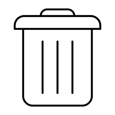 Çöp kutusu simgesi, vektör illüstrasyonu