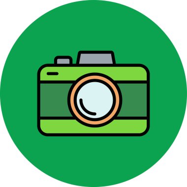 kamera fotoğraf makinesi simgesi ile doldurulmuş dış hat biçimi