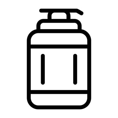 Bir şişe sabun vektörü ikonu. Logo tasarımı için taslak vektör simgesi. sabun vektörü