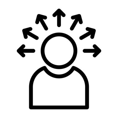 İnsan kaynakları çizgi simgesi, ana hat vektörü