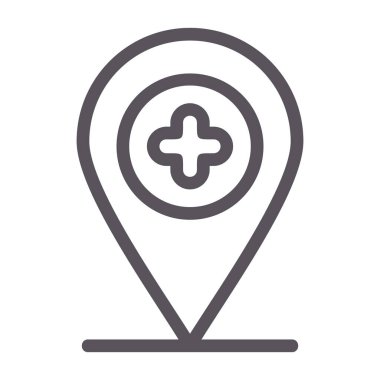 konum satırı ve simge, harita işaretleyici, konum pin, konum işareti, vektör grafikleri, beyaz arkaplan üzerinde doğrusal bir desen,