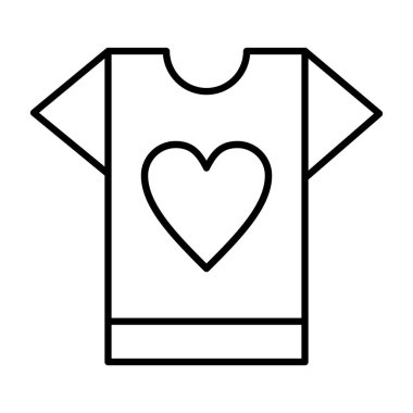 gömlek vektörü ince çizgi simgesi