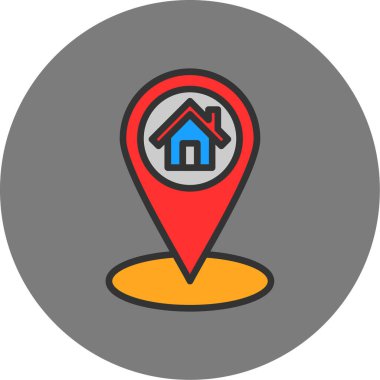 konum pin web simgesi, vektör illüstrasyonu