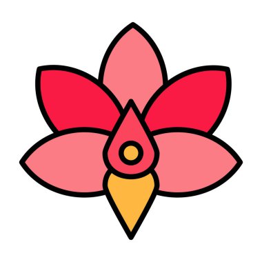 çiçek vektörü düz renk simgesi