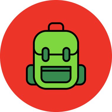 Modern sırt çantası simgesinin vektör çizimi