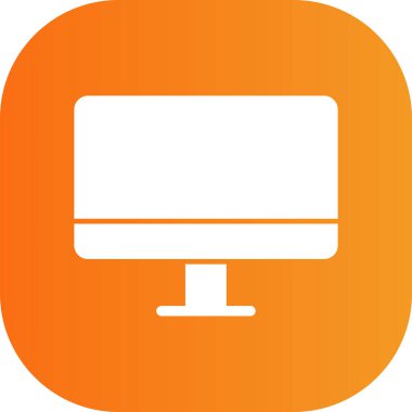 Bilgisayar monitörü. Web simgesi basit illüstrasyon